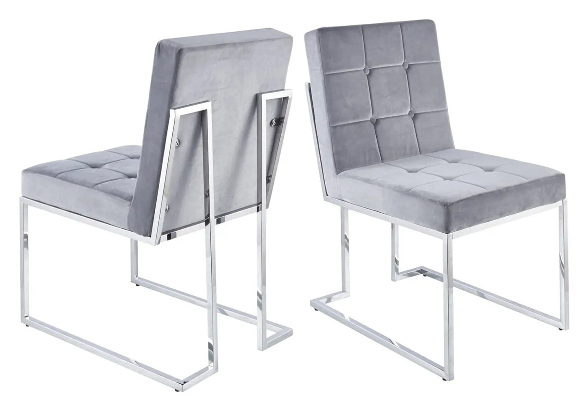 Lot de 2 chaises traîneau en gris argenté | Solix