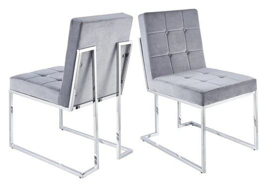 Lot de 2 chaises traîneau en gris argenté | Solix
