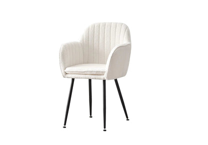 Lot de 2 chaises bouclette blanche et acier noir | Nexo
