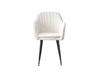 Lot de 2 chaises bouclette blanche et acier noir | Nexo