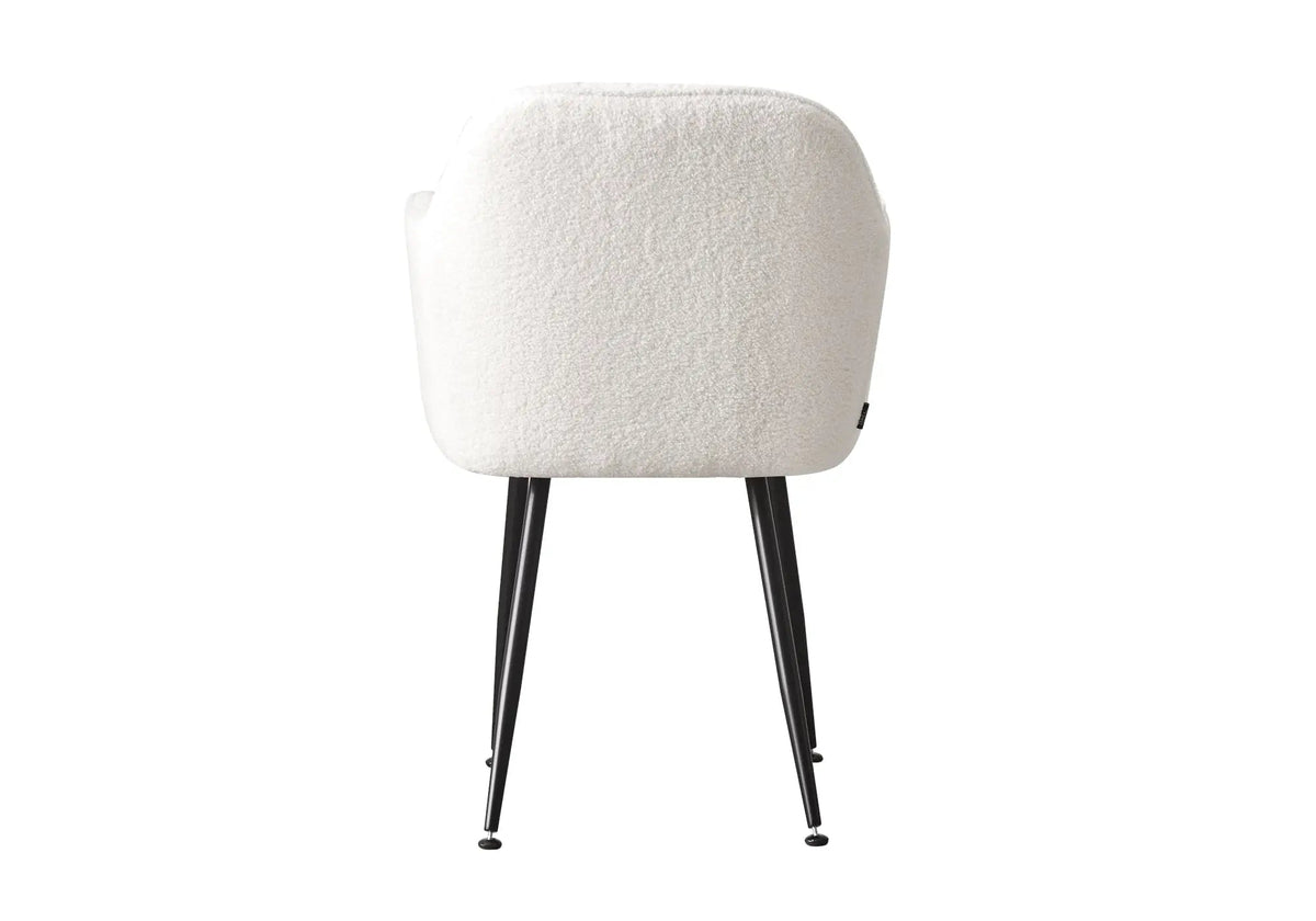 Lot de 2 chaises bouclette blanche et acier noir | Nexo
