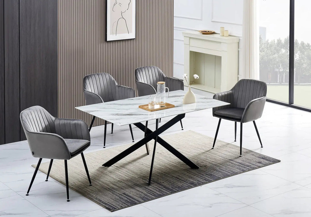 Lot de 2 chaises fauteuils en anthracite | Nexo