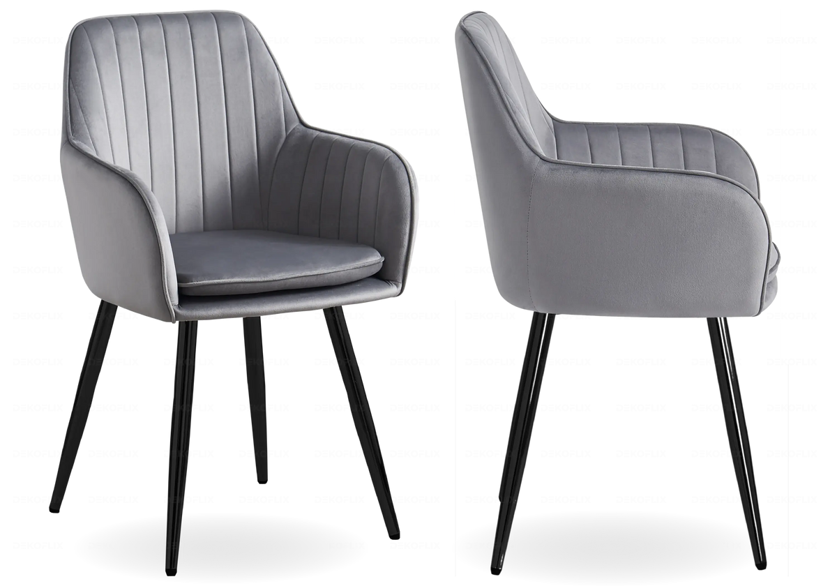 Lot de 2 chaises fauteuils en anthracite | Nexo
