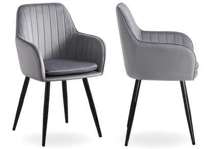 Lot de 2 chaises fauteuils en anthracite | Nexo