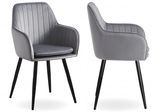 Lot de 2 chaises fauteuils en anthracite | Nexo