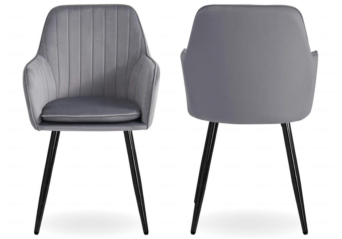 Lot de 2 chaises fauteuils en anthracite | Nexo