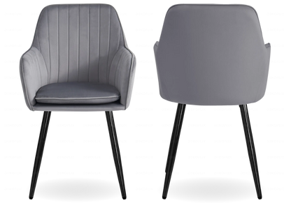 Lot de 2 chaises fauteuils en anthracite | Nexo