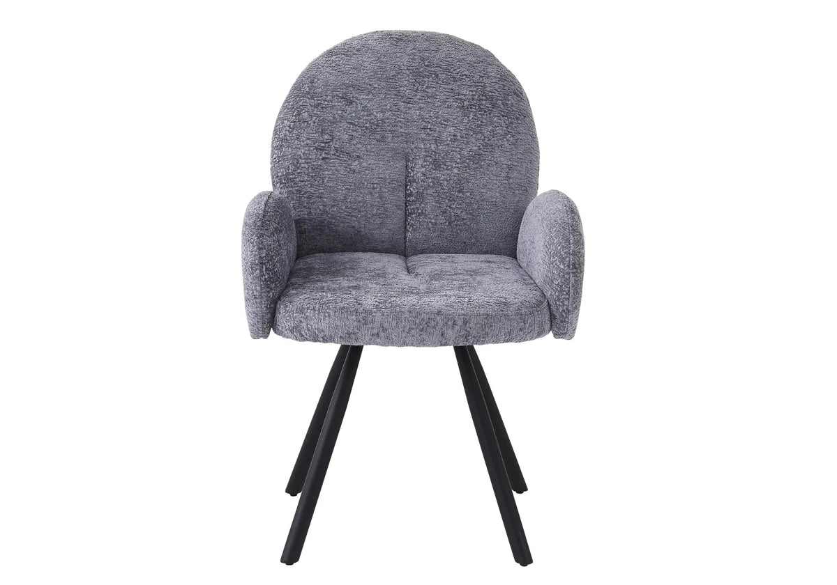 Lot de 2 fauteuils de table en anthracite | Zylo