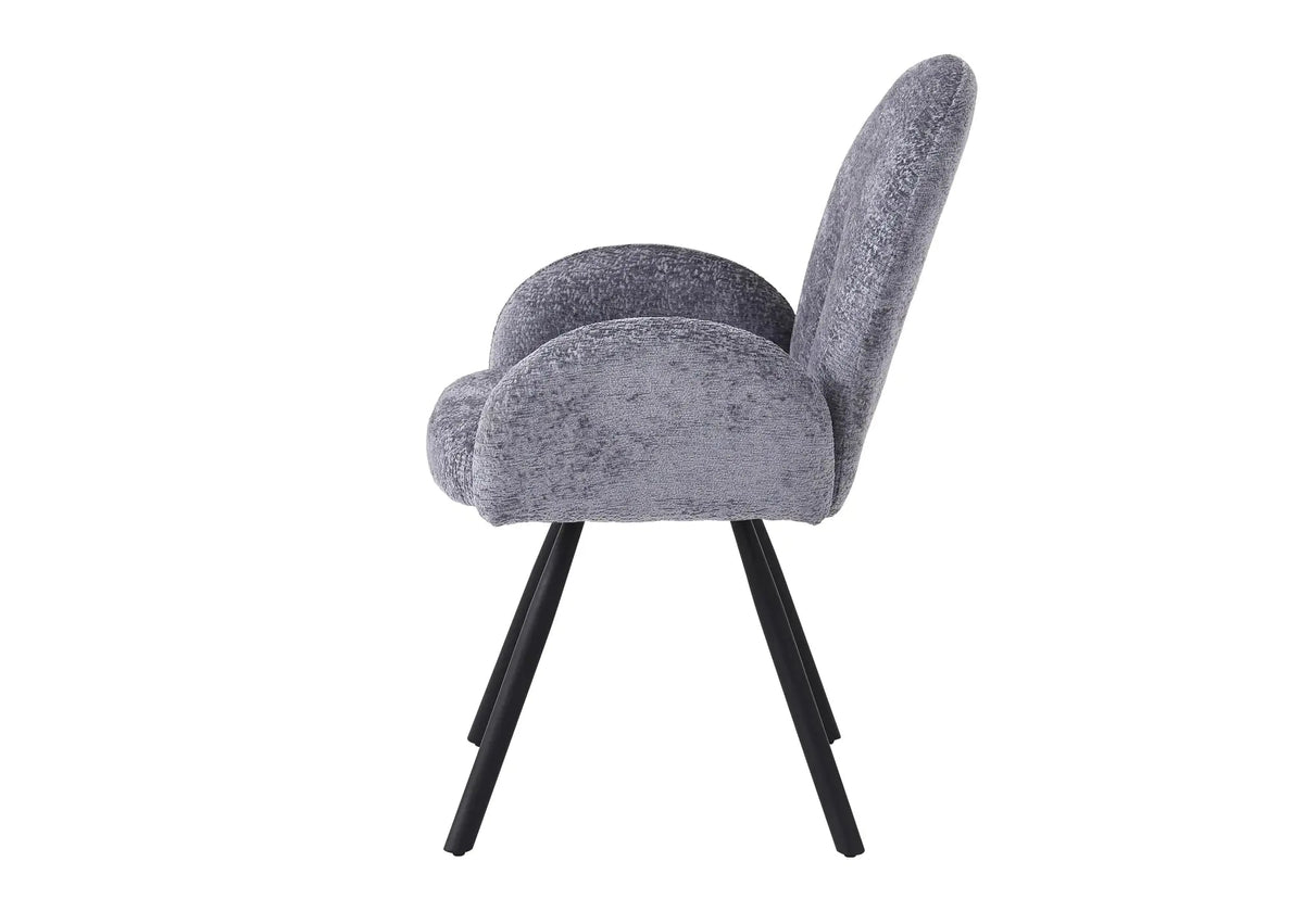 Lot de 2 fauteuils de table en anthracite | Zylo