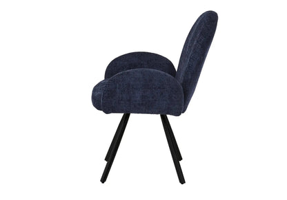Lot de 2 fauteuils de table bleu pieds noirs | Zylo