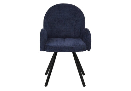Lot de 2 fauteuils de table bleu pieds noirs | Zylo