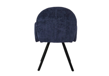 Lot de 2 fauteuils de table bleu pieds noirs | Zylo