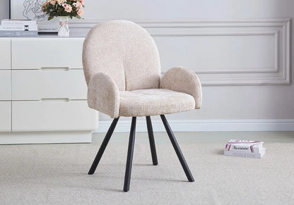 Lot de 2 fauteuils de table moka pieds noirs | Zylo