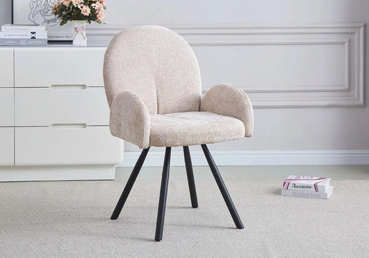 Lot de 2 fauteuils de table moka pieds noirs | Zylo