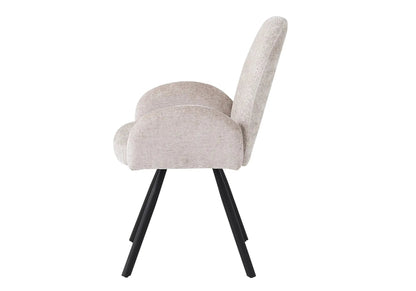 Lot de 2 fauteuils de table moka pieds noirs | Zylo
