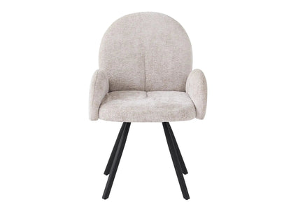 Lot de 2 fauteuils de table moka pieds noirs | Zylo