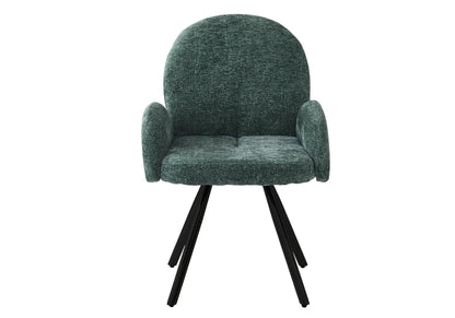 Fauteuils de table vert pieds noirs (x2) | Zylo