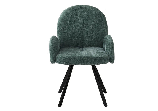 Fauteuils de table vert pieds noirs (x2) | Zylo