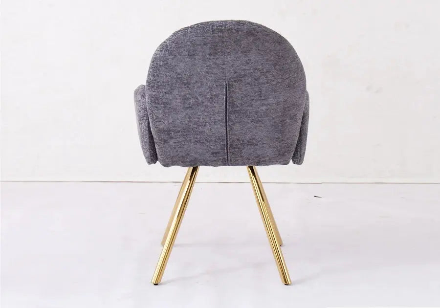 Lot de 2 fauteuils anthracite pieds dorés | Zylo