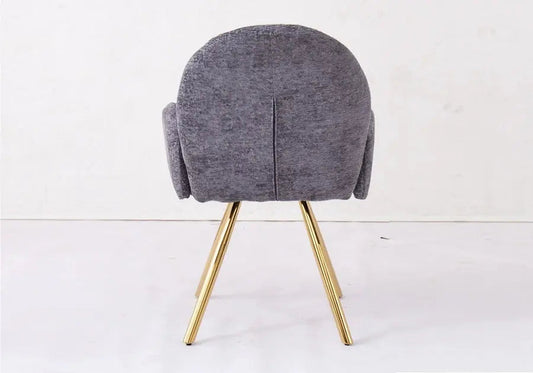 Lot de 2 fauteuils anthracite pieds dorés | Zylo