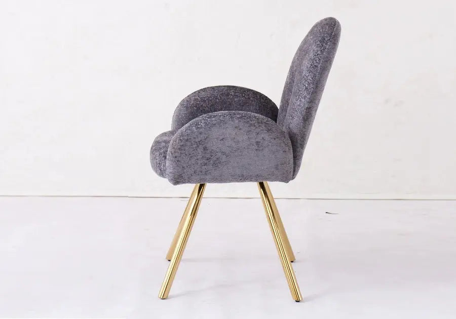 Lot de 2 fauteuils anthracite pieds dorés | Zylo