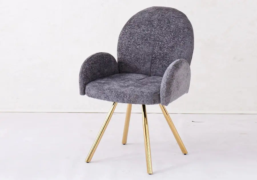 Lot de 2 fauteuils anthracite pieds dorés | Zylo