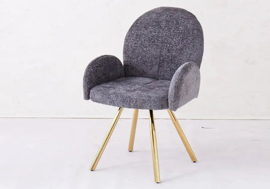 Lot de 2 fauteuils anthracite pieds dorés | Zylo