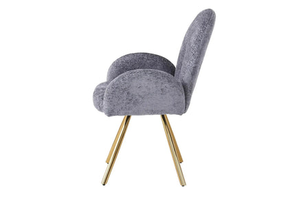 Lot de 2 fauteuils anthracite pieds dorés | Zylo
