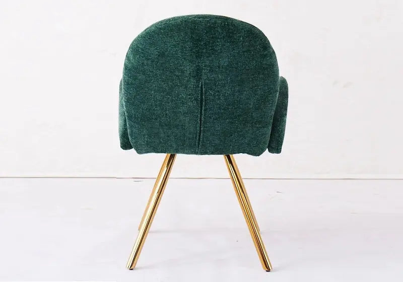 Lot de 2 fauteuils de table vert pieds dorés | Zylo