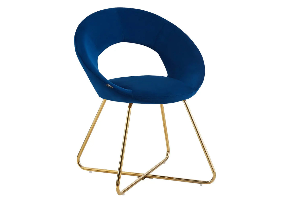 Lot de 4 chaises bleu dossier ouvert | Dialex