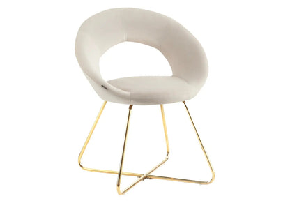 Lot de 4 chaises velours écru dossier ajouré | Dialex