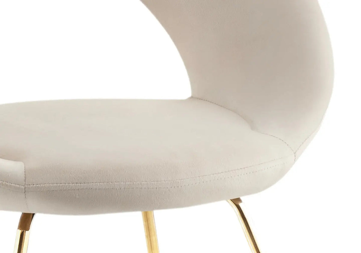Lot de 4 chaises velours écru dossier ajouré | Dialex