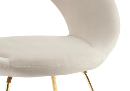 Lot de 4 chaises velours écru dossier ajouré | Dialex