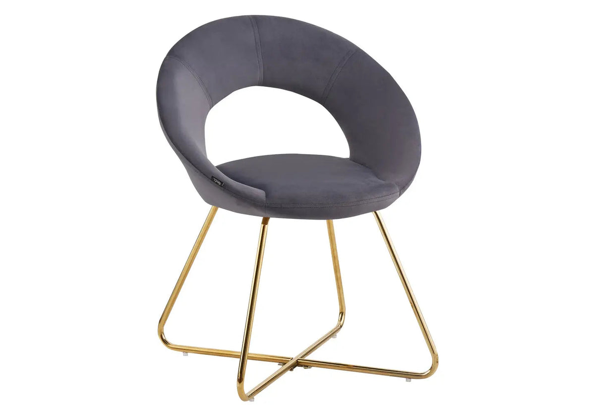 Lot de 4 chaises en gris dossier ouvert | Dialex
