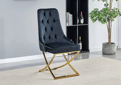Lot de 4 chaises en noir à tête de lion | Aerix