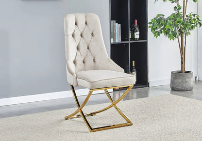 Lot de 4 chaises en taupe à tête de lion | Aerix
