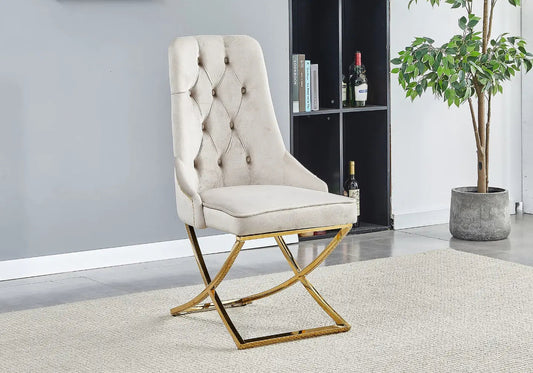 Lot de 4 chaises en taupe à tête de lion | Aerix