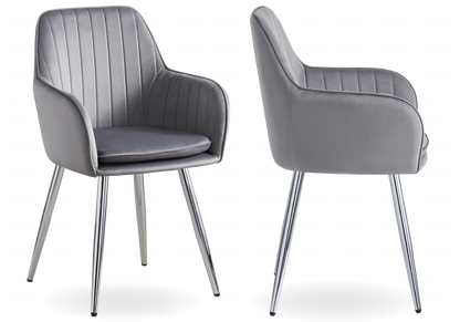 Chaise fauteuil en anthracite et argent x2 | Nexo