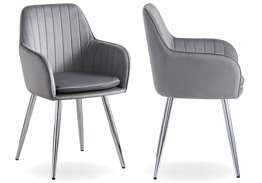 Chaise fauteuil en anthracite et argent x2 | Nexo
