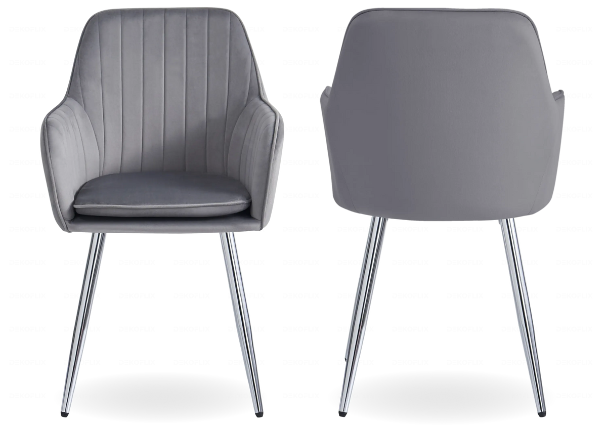 Chaise fauteuil en anthracite et argent x2 | Nexo
