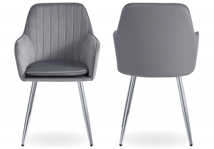 Chaise fauteuil en anthracite et argent x2 | Nexo