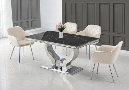 Lot de 2 chaises en beige et pieds argent | Nexo