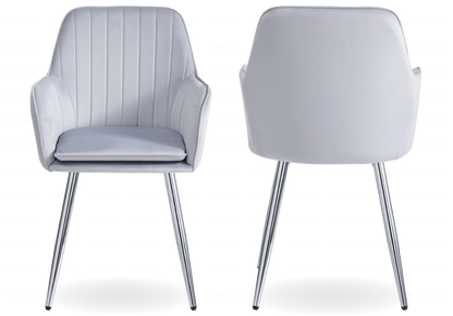 Lot de 2 chaises fauteuils en gris et argent | Nexo