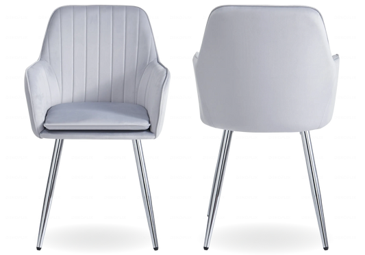 Lot de 2 chaises fauteuils en gris et argent | Nexo
