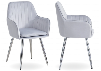 Lot de 2 chaises fauteuils en gris et argent | Nexo
