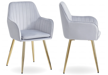 Lot de 2 chaises en gris et pieds dorés | Nexo