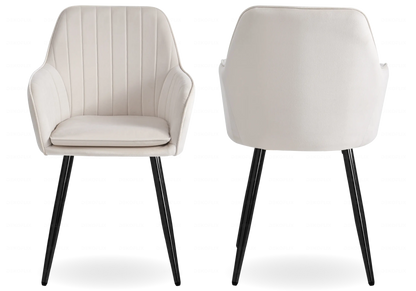 Lot de 2 chaises en beige et acier noir | Nexo