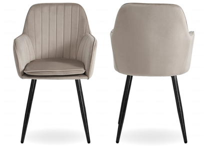 Lot de 2 chaises fauteuils en taupe et noir | Nexo
