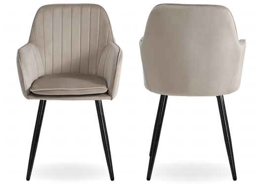 Lot de 2 chaises fauteuils en taupe et noir | Nexo
