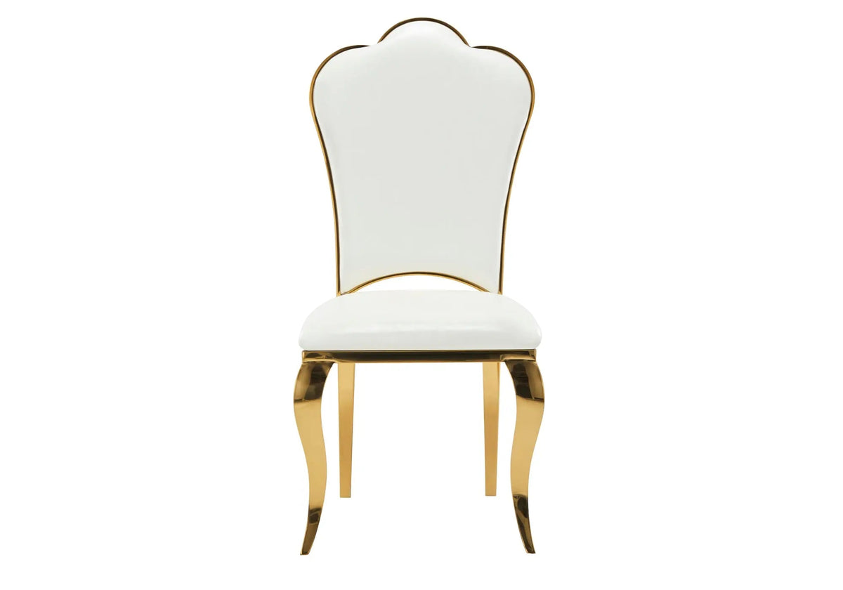 Lot de 4 chaises baroques médaillon blanc et doré | Nexa